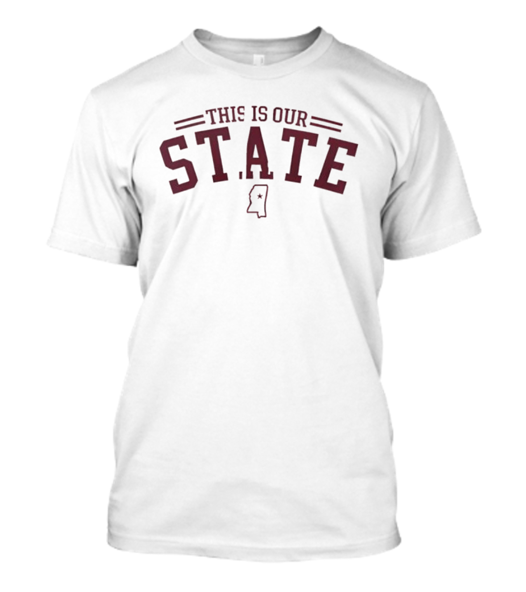 This Is Our State Mississippi Outline Football Fan T-Shirt