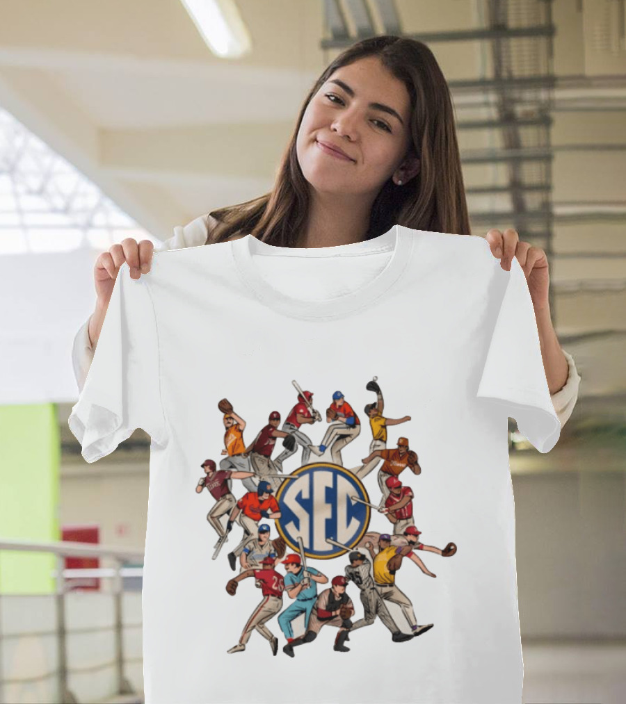 SEC Schools Baseball Players Ole Miss Around The SEC T-Shirt