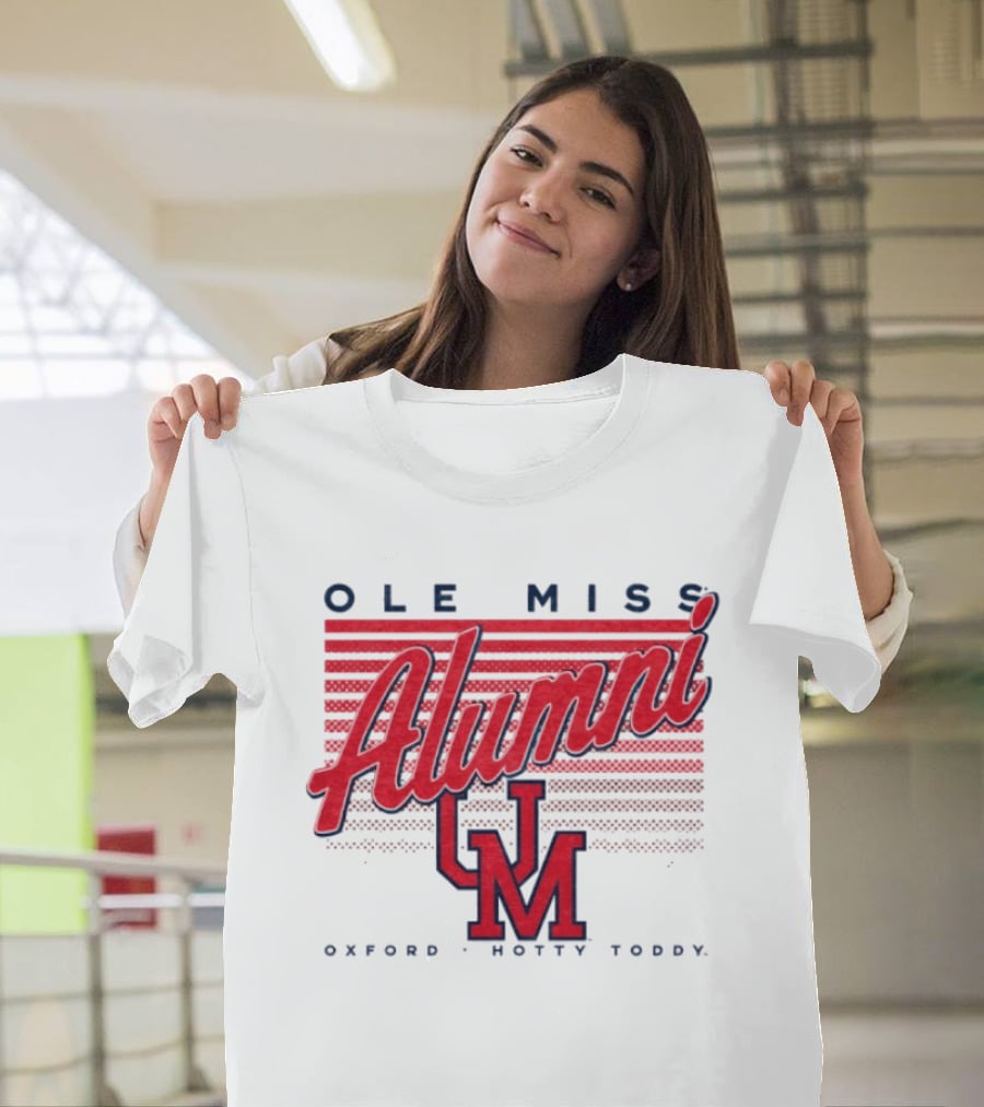 Ole Miss Alumni UM Oxford Hotty Toddy Stripes T-Shirt