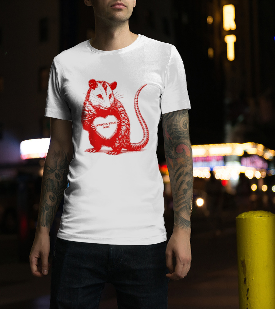 Absolutely Not Valentine Opossum Heart T-Shirt