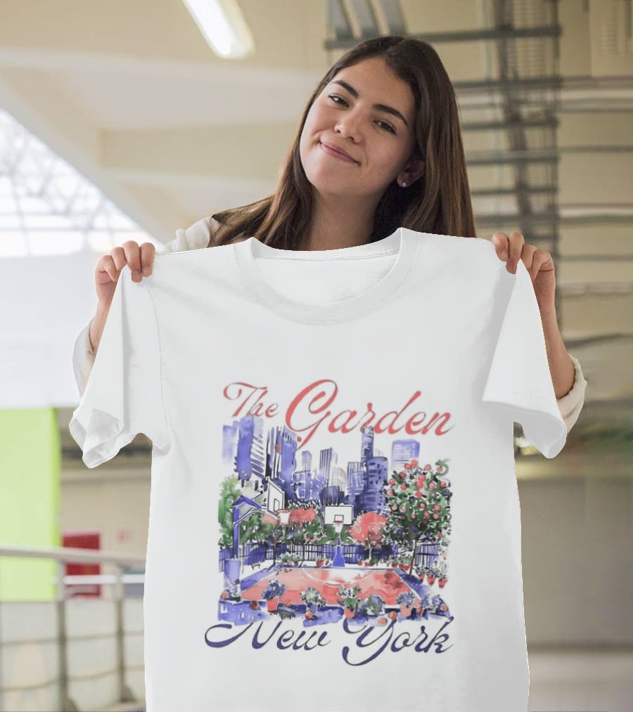The Garden New York Basketball Court Cityscape T-Shirt