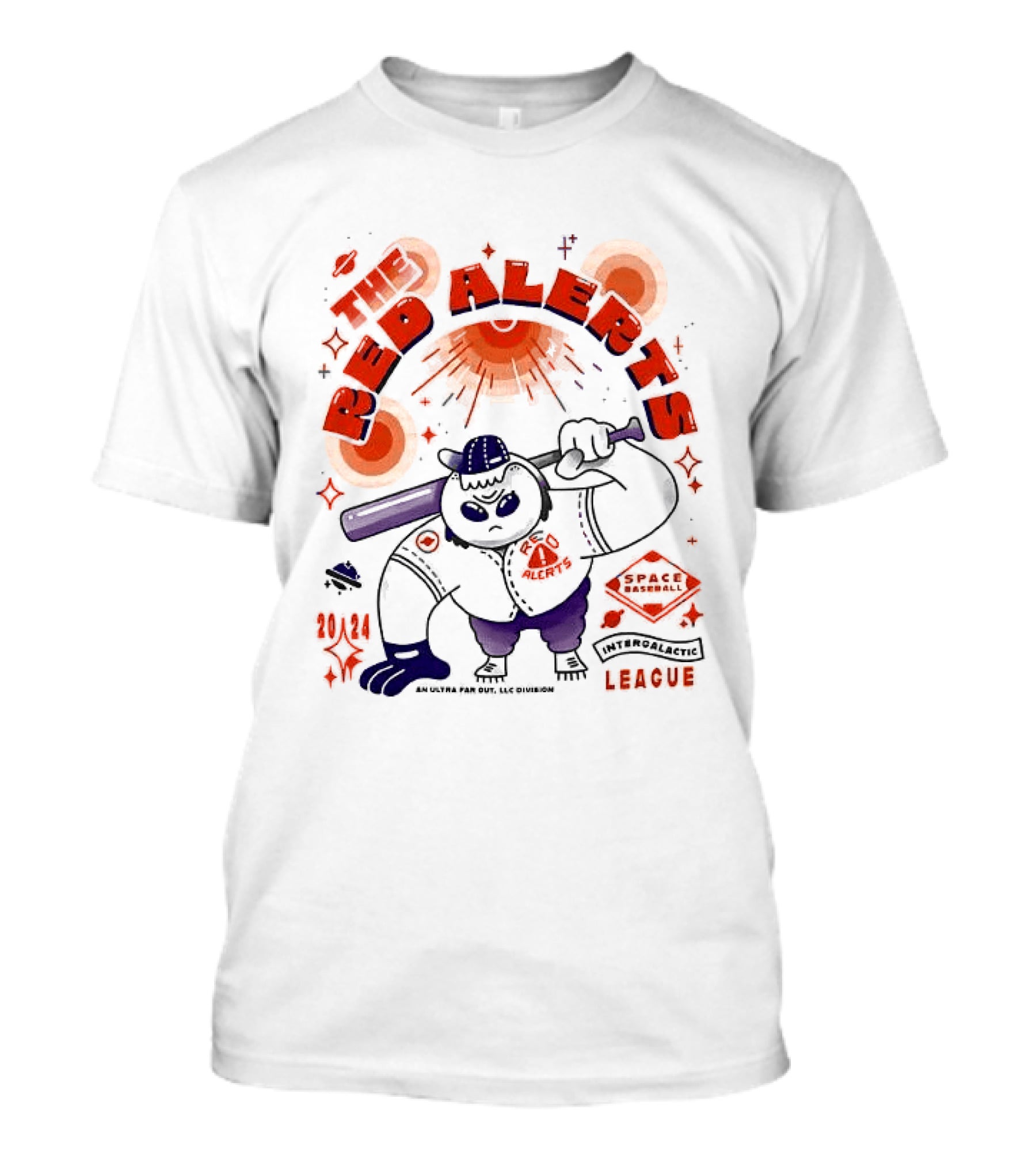 Space Cowbear League Red Alerts Team Fan T-Shirt