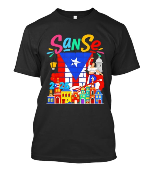 Sanse Festival 2026 Puerto Rican Culture Celebration San Sebastian Balcones De Cora T-Shirt