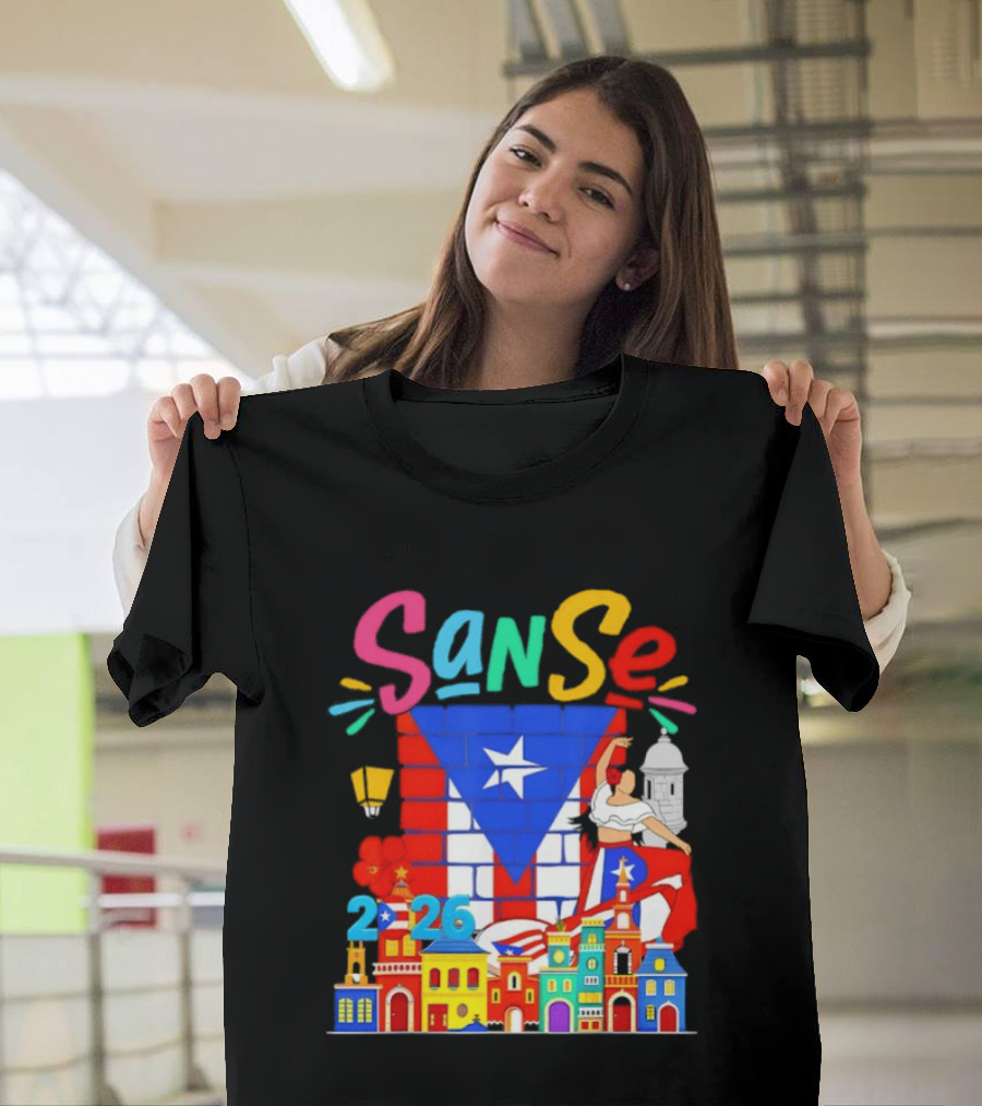 Sanse Festival 2026 Puerto Rican Culture Celebration San Sebastian Balcones De Cora T-Shirt