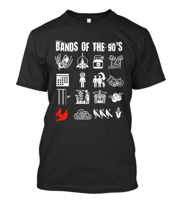 Bands Of The 90's Symbolic Icons Tribute Collection 2026 T-Shirt
