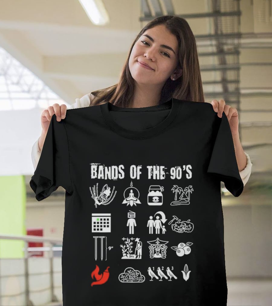 Bands Of The 90's Symbolic Icons Tribute Collection 2026 T-Shirt