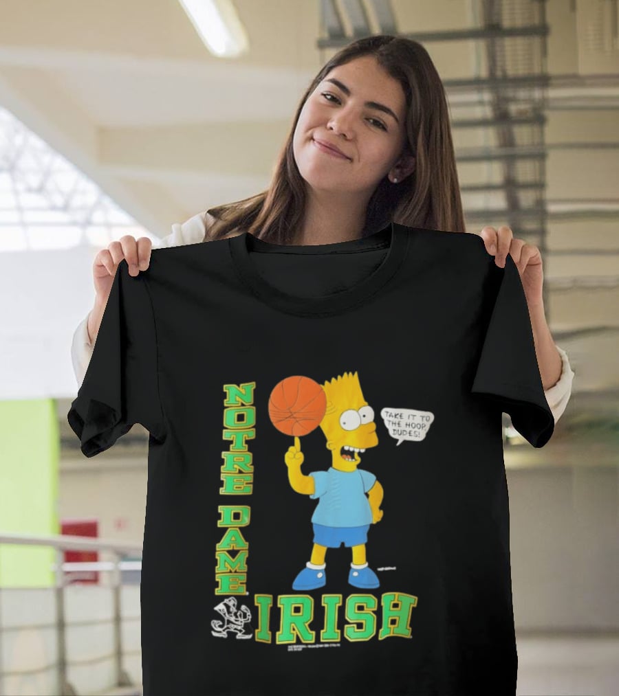 Notre Dame Irish Bart Simpson Basketball Take It To The Hoop Dudes T-Shirt