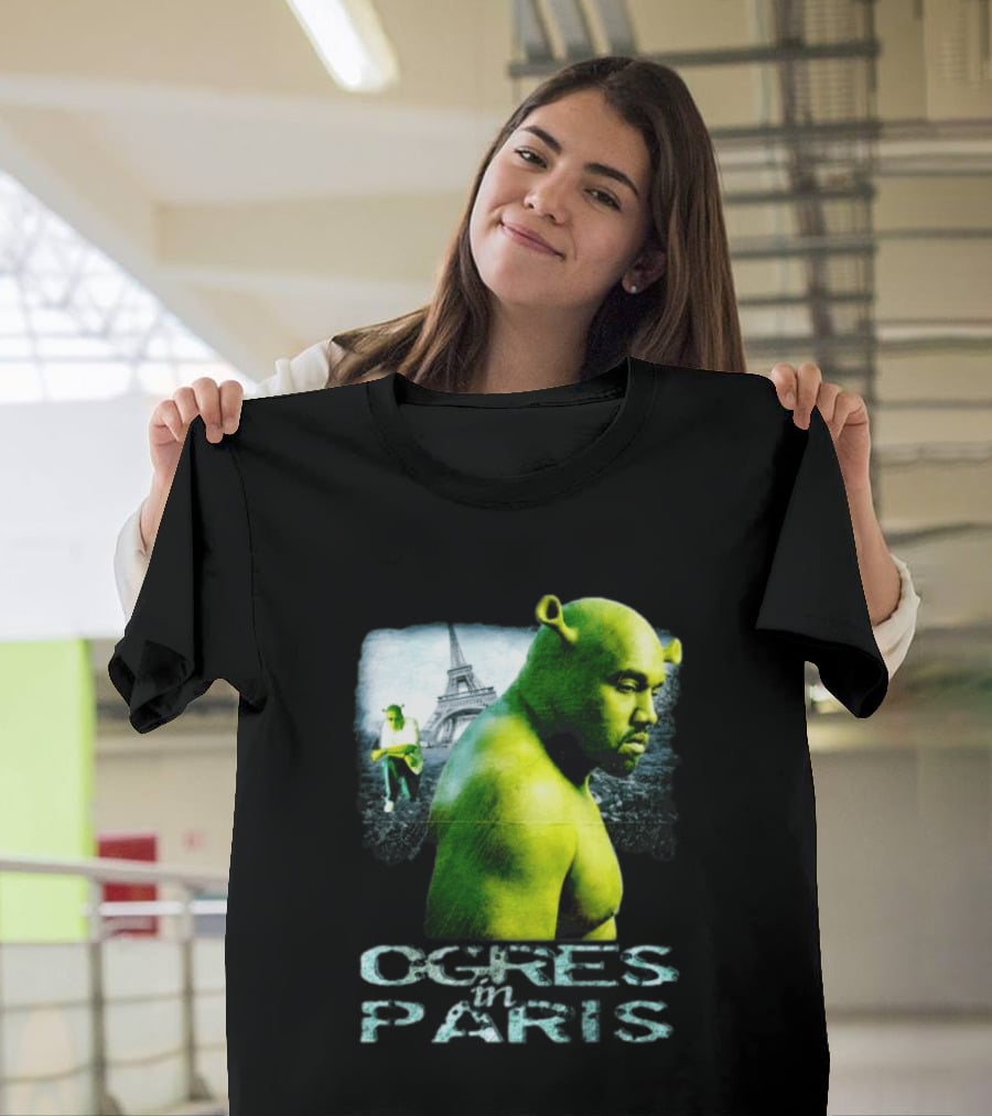 Shrek Kanye West Ogres In Paris Eiffel Tower Mashup T-Shirt