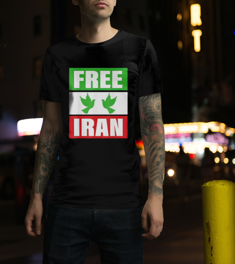 Free Iran Green White Red Peace Doves Freedom T-Shirt