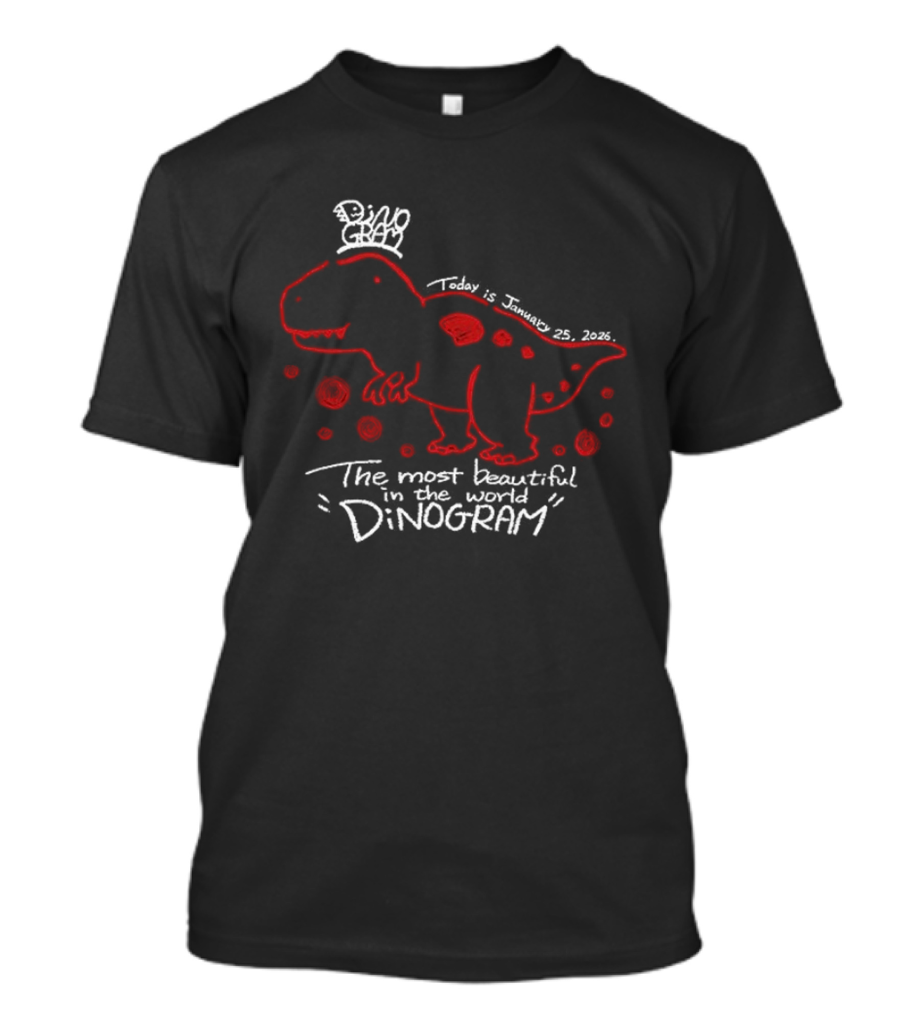 The Most Beautiful Dinogram Dinosaur With Red Spots And Crown T-Shirt