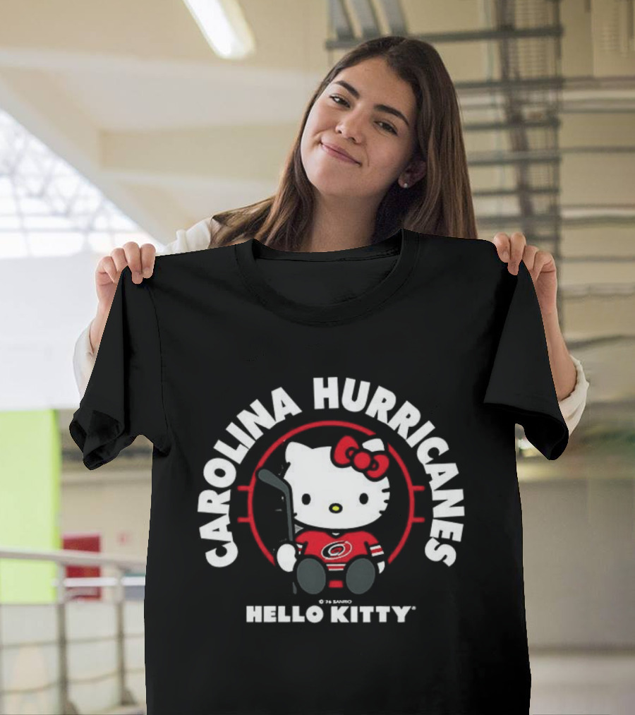 Hello Kitty Carolina Hurricanes Hockey Player T-Shirt