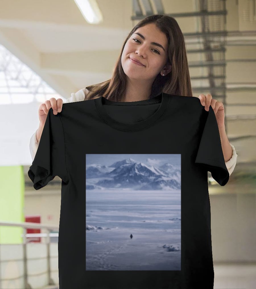 The Nihilist Penguin In Snowy Mountain Landscape T-Shirt