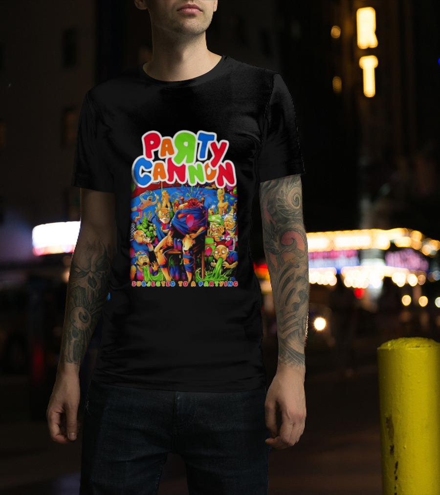 Party Cannon Subjected To A Partying Colorful Cartoon Chaos T-Shirt