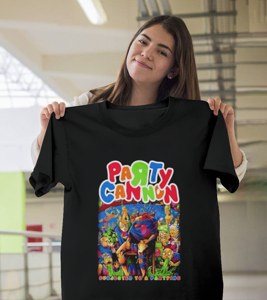 Party Cannon Subjected To A Partying Colorful Cartoon Chaos T-Shirt