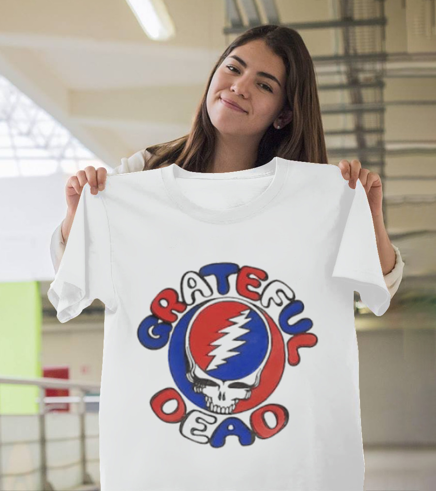 Grateful Dead Steal Your Face Skull Red Blue Bolt T-Shirt