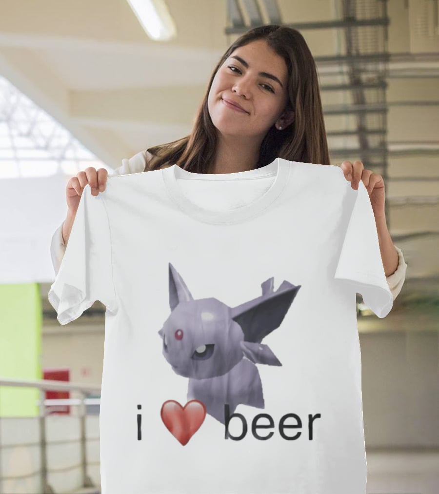 Pokémon Espeon I Heart Beer Meme T-Shirt