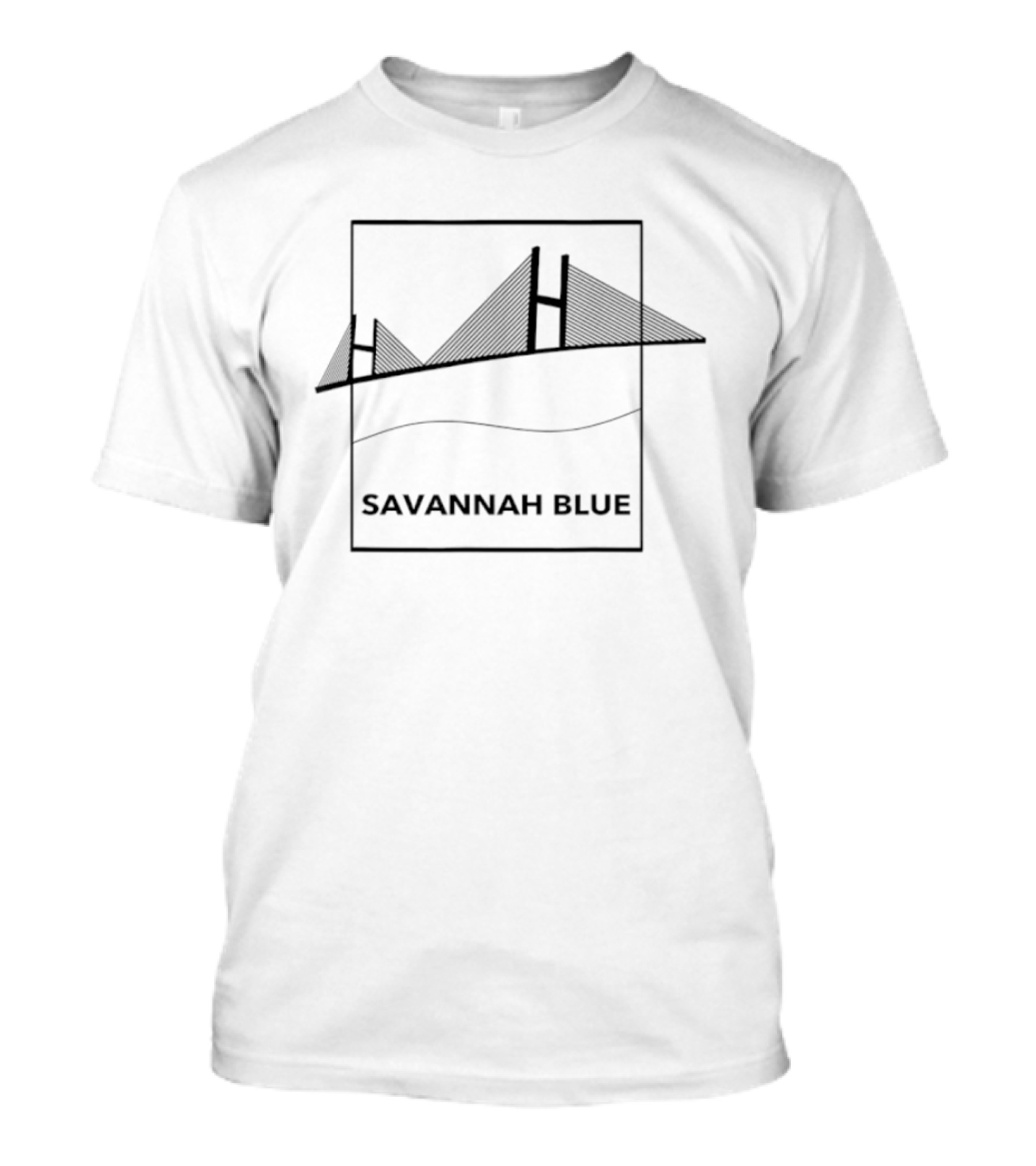Savannah Blue Geometric Mountain Scene T-Shirt