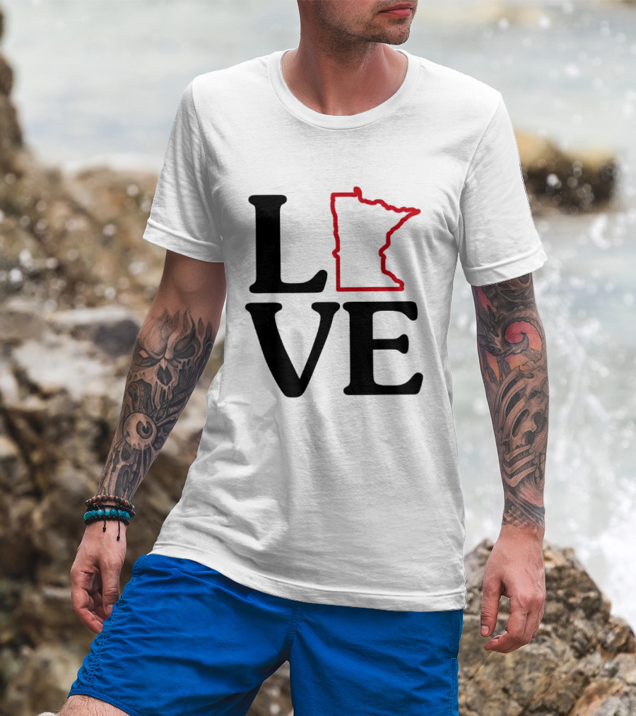 Love Minnesota State Map T-Shirt