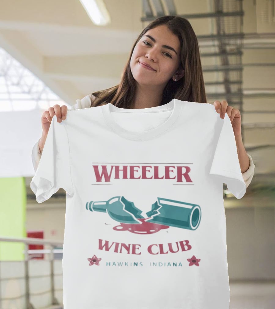 Wheeler Wine Club Hawkins Indiana Broken Bottle T-Shirt