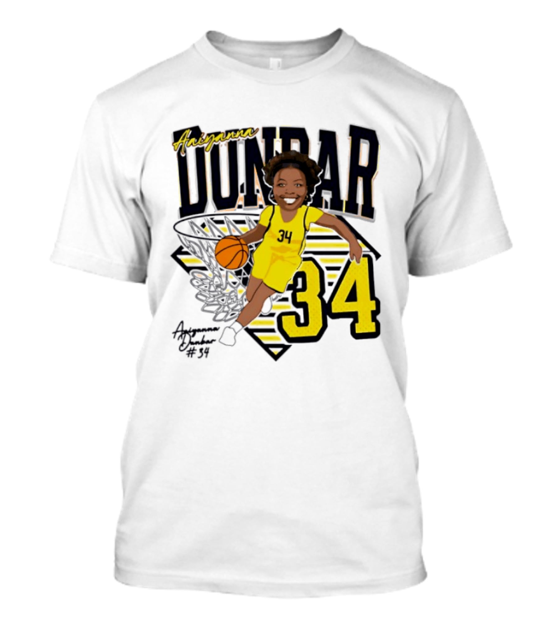 Aaiyanna Dunbar Basketball 34 Michigan Wolverines T-Shirt