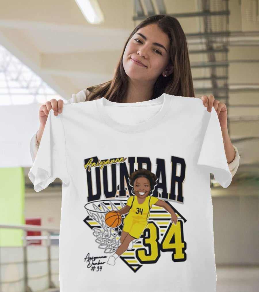 Aaiyanna Dunbar Basketball 34 Michigan Wolverines T-Shirt