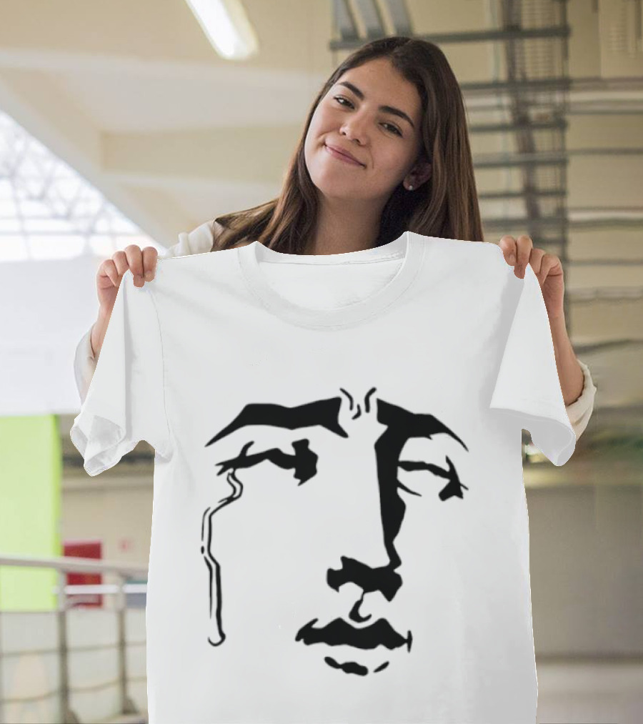 Crying Anime Meme Face Expression Black Line T-Shirt