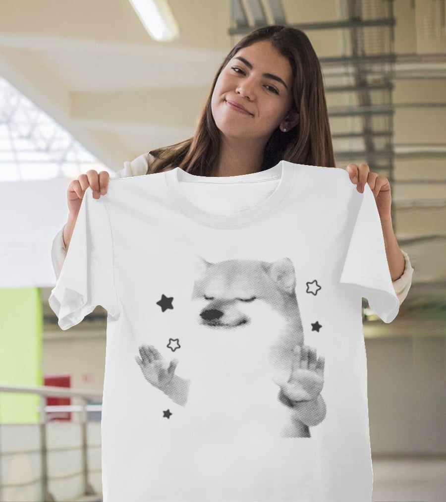 Dog Hold Up Stop Hands Funny Starry Paws T-Shirt