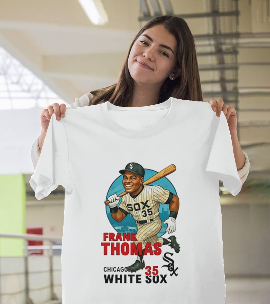 Frank Thomas Chicago White Sox 35 Caricature Sox Legend T-Shirt