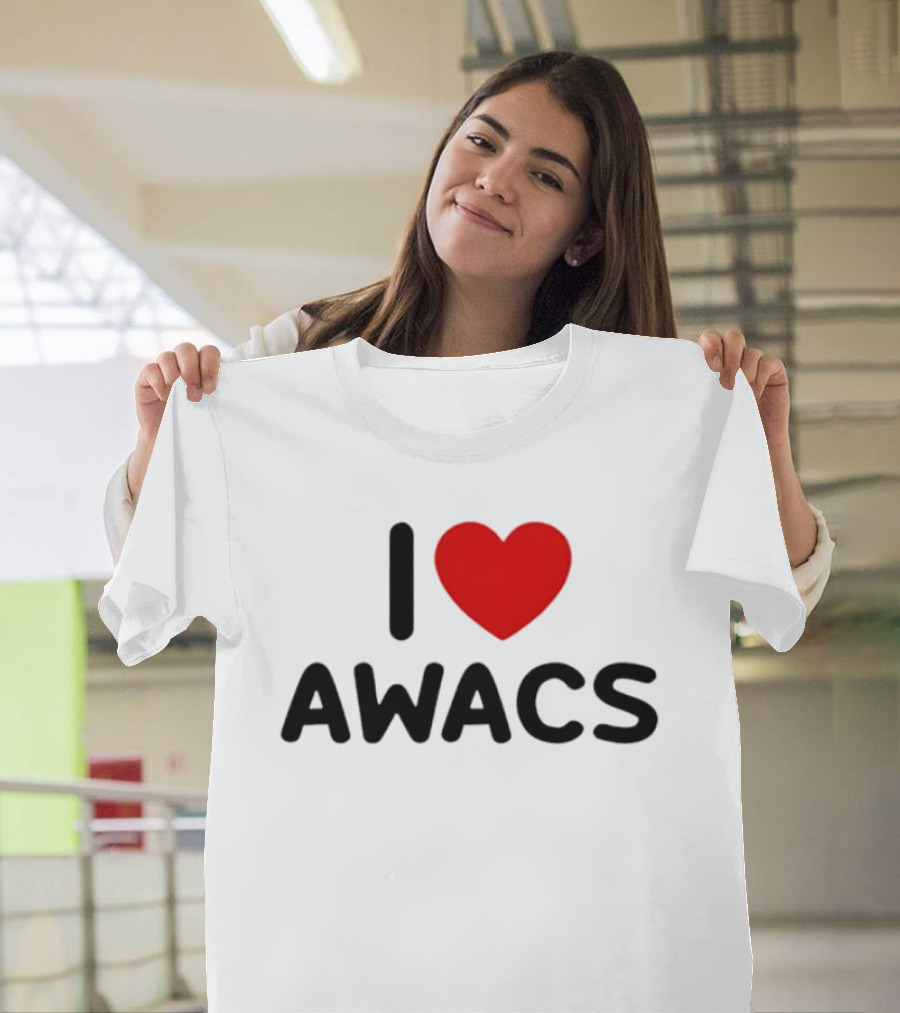 I Love AWACS Heart Symbol Enthusiast Recognition T-Shirt