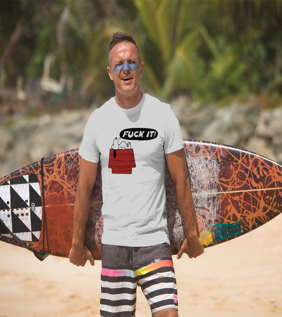 Snoopy Fuck It Relaxing On Doghouse Peanuts Humor T-Shirt