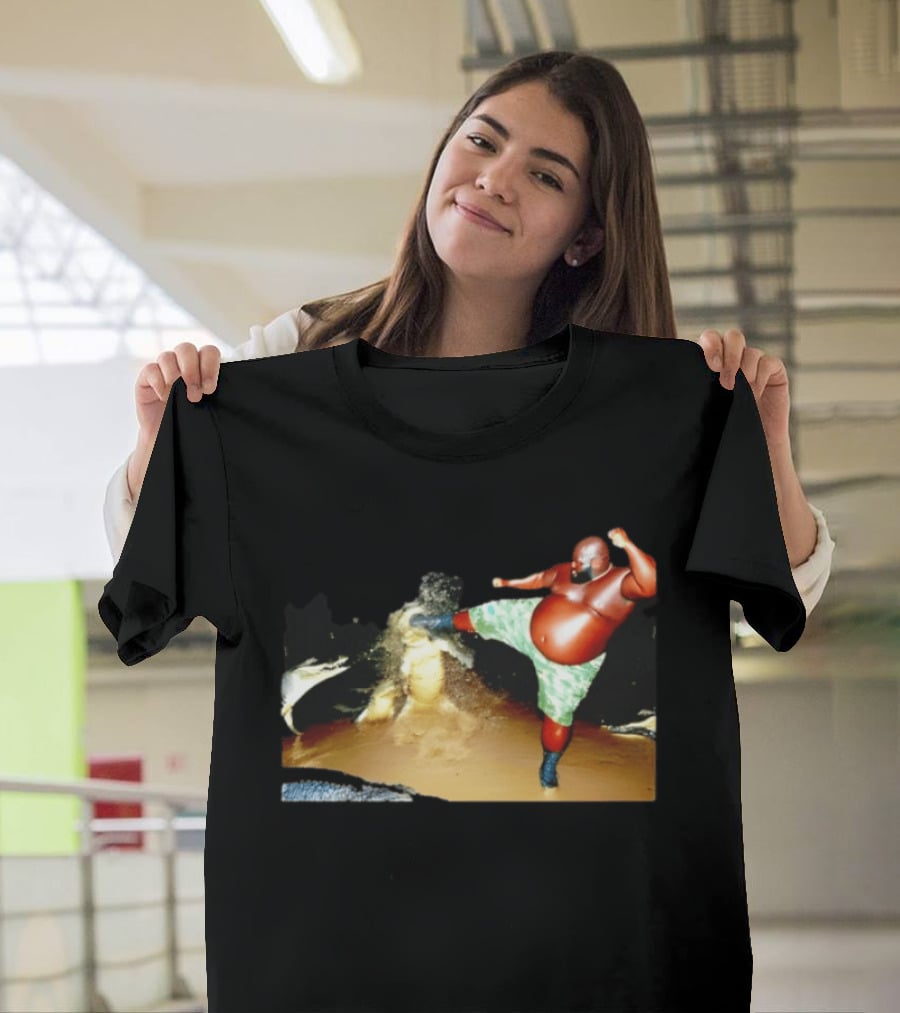 Black Guy Kicking Crocodile T-Shirt