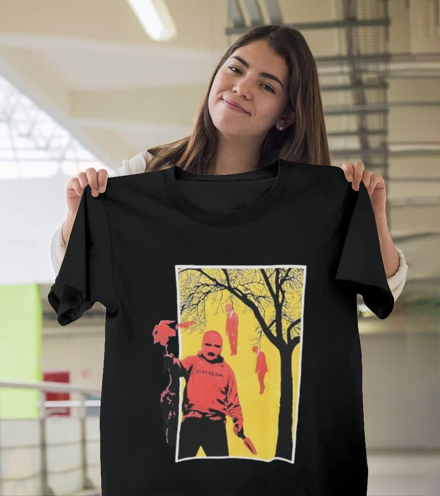 Glassjaw Save Plant A Tree Red Masked Figure With Hanging Figures And Tree T-Shirt