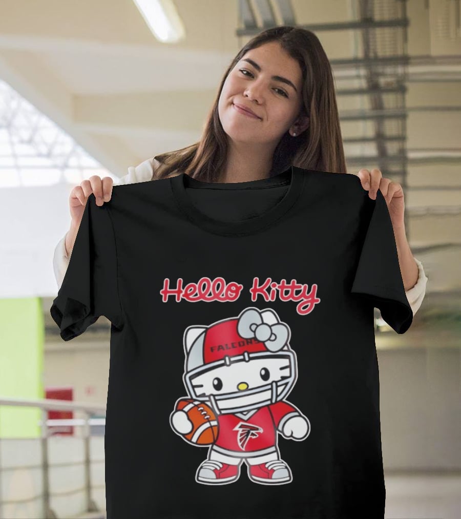 Hello Kitty Atlanta Falcons Football Team Helmet Fan Gear T-Shirt