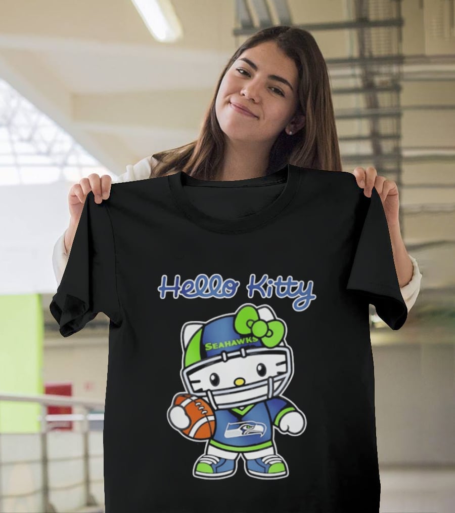Hello Kitty Seahawks Football Collaboration T-Shirt