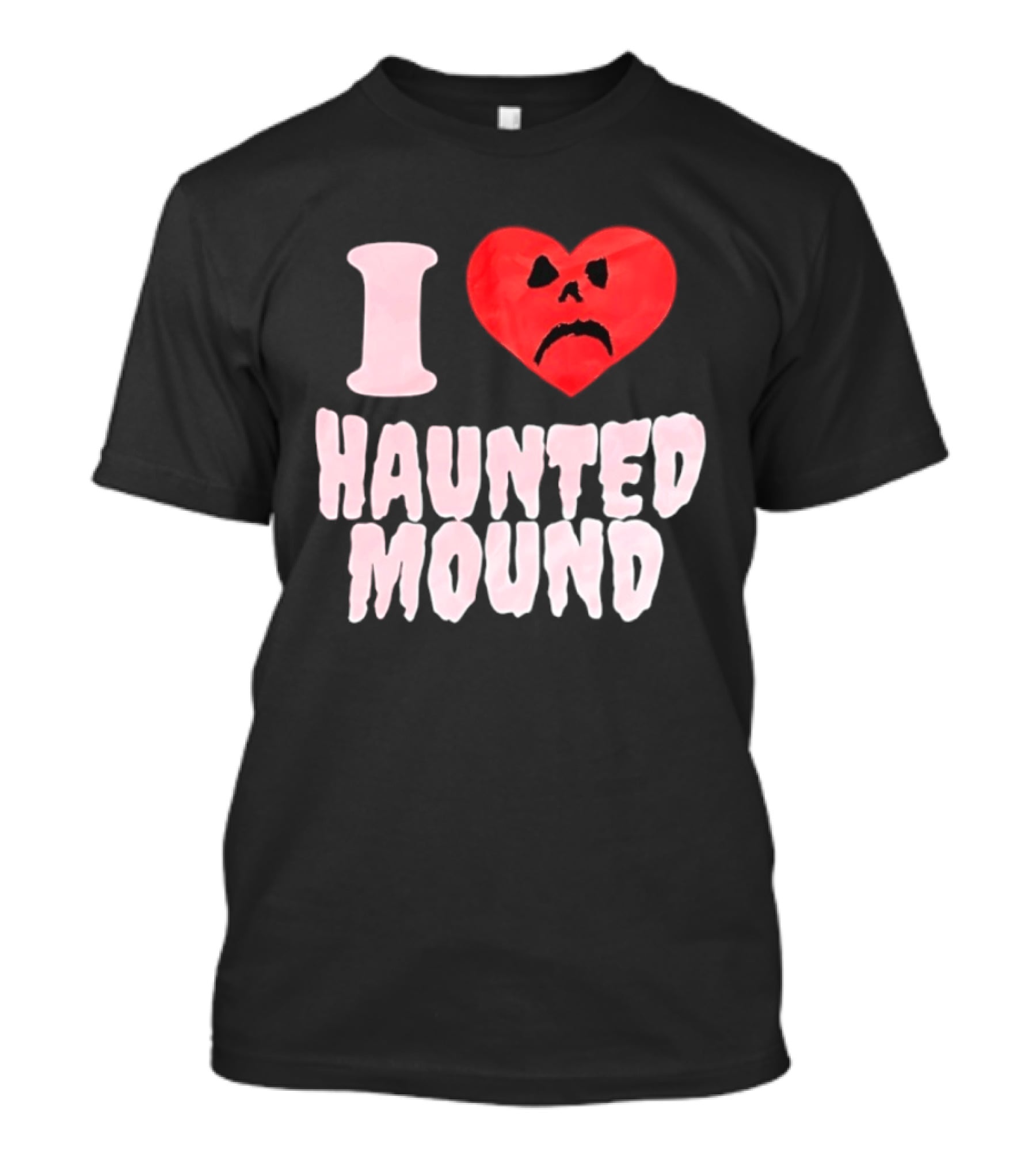 I Love Haunted Mound Heart Face T-Shirt