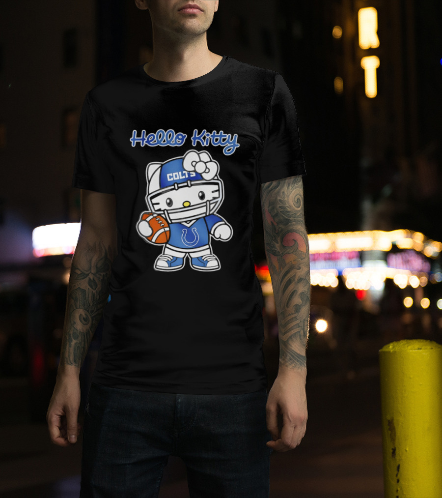 Hello Kitty Colts Football Team Helmet Collaboration T-Shirt