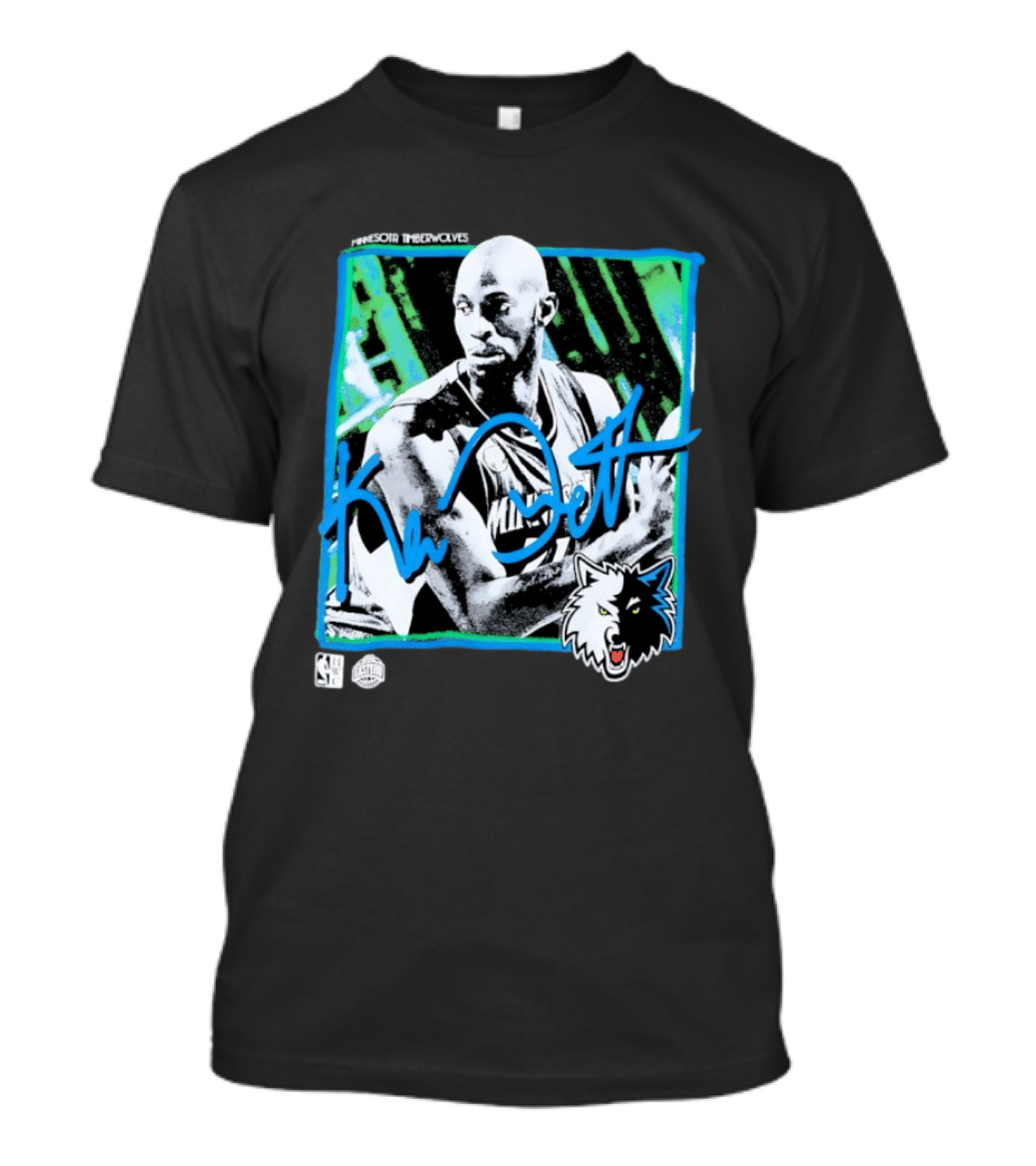 Kevin Garnett Minnesota Timberwolves NBA Basketball Icon Blue Green T-Shirt