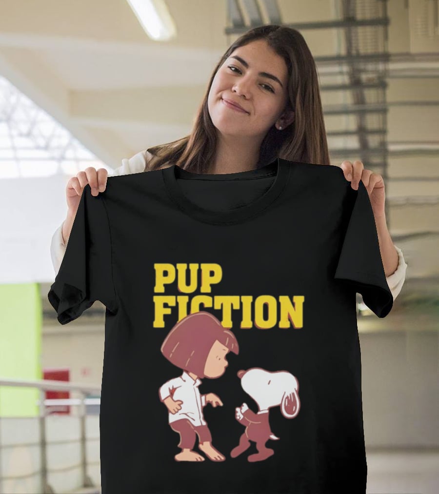 Lucy And Snoopy Pup Fiction Mashup Peanuts Characters T-Shirt