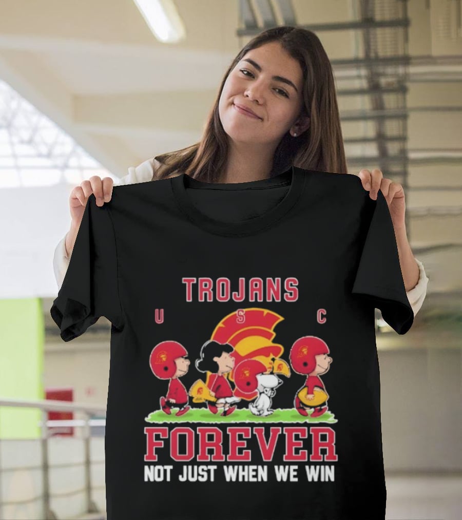 USC Trojans Peanuts Forever Not Just When We Win Charlie Brown Snoopy T-Shirt