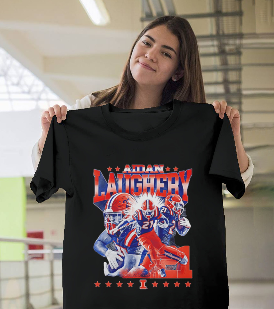 Aidan Laughery Illinois Football NCAA Player 21 Collage T-Shirt