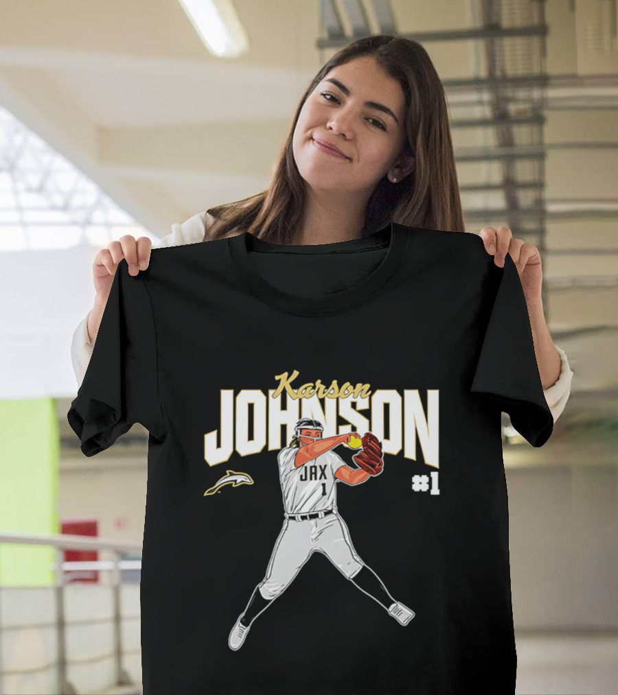 Karson Johnson JAX Softball #1 Caricature Legends T-Shirt