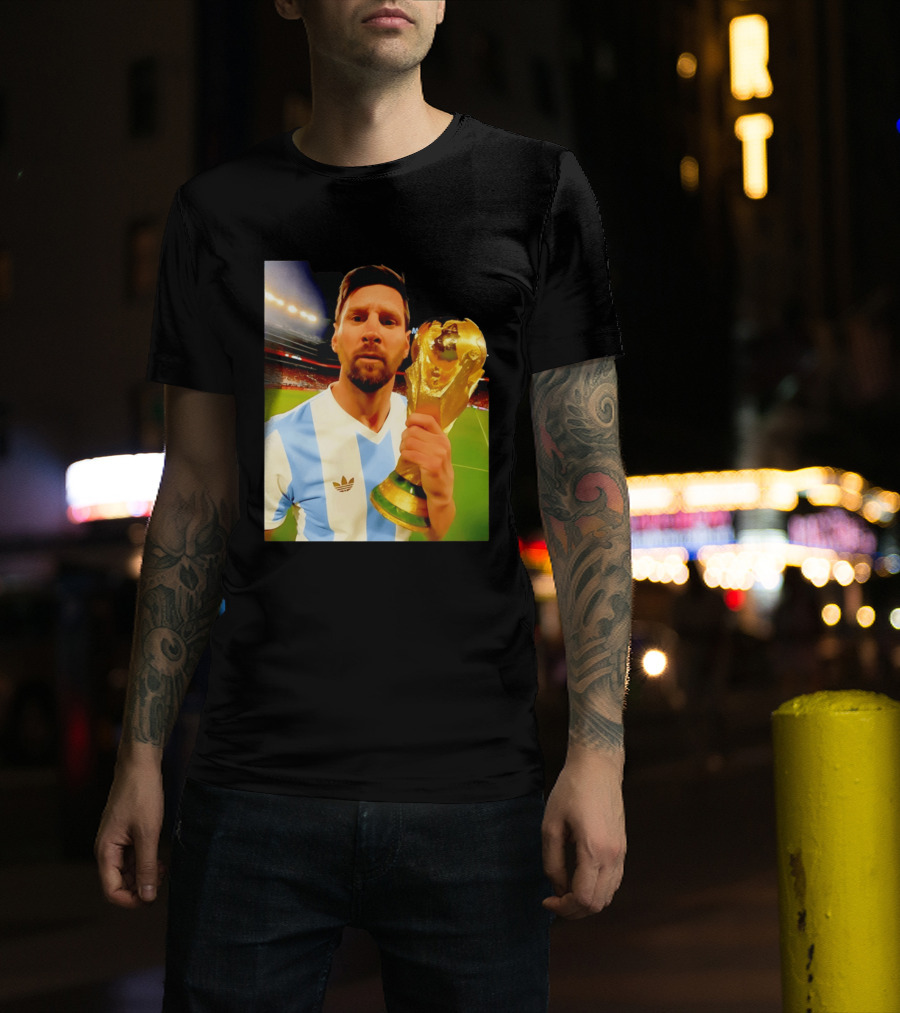 Argentina World Cup Messi Trophy Victory T-Shirt