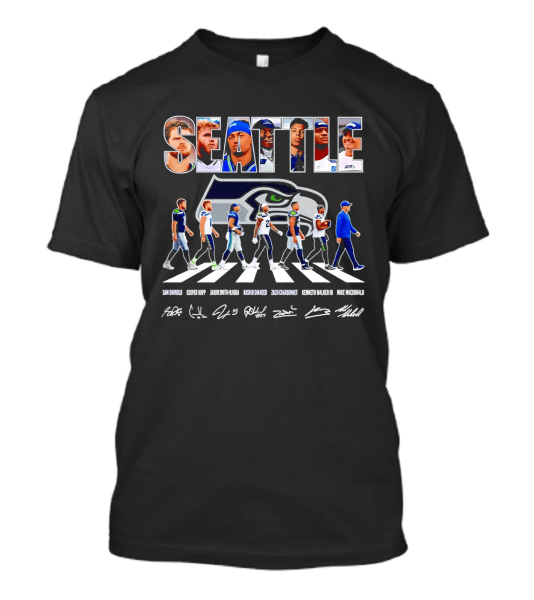 Seattle Seahawks Crosswalk Player Signatures 2026 T-Shirt