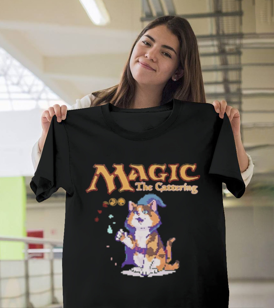 Magic The Cattering Cat Wizard With Magic The Gathering T-Shirt
