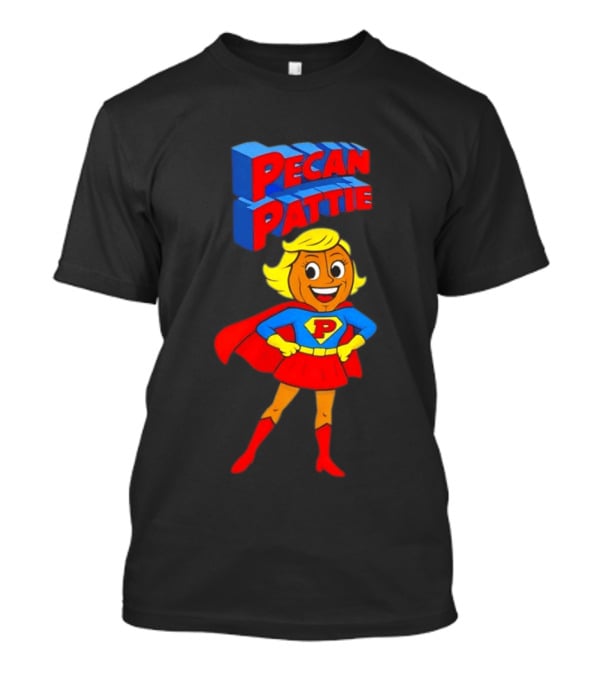 Pecan Pattie Superhero Character Red Blue Outfit T-Shirt