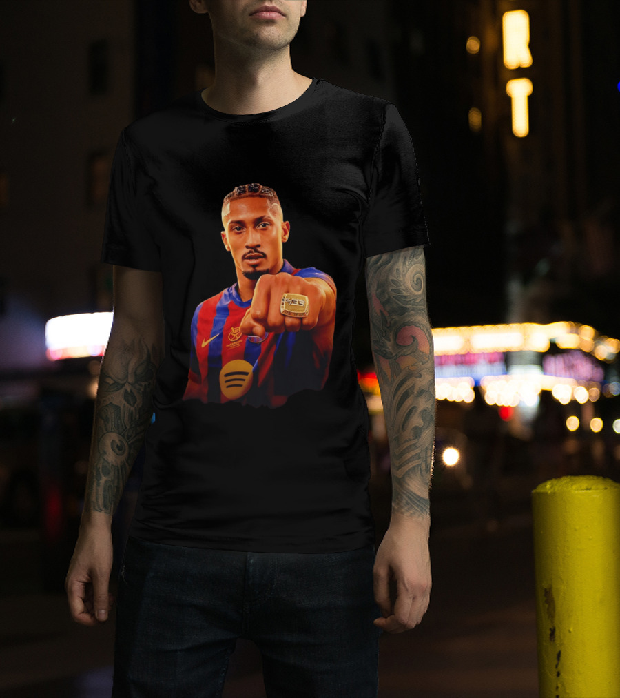 Raphinha Barcelona Brazil Player Ring La Liga Collage T-Shirt