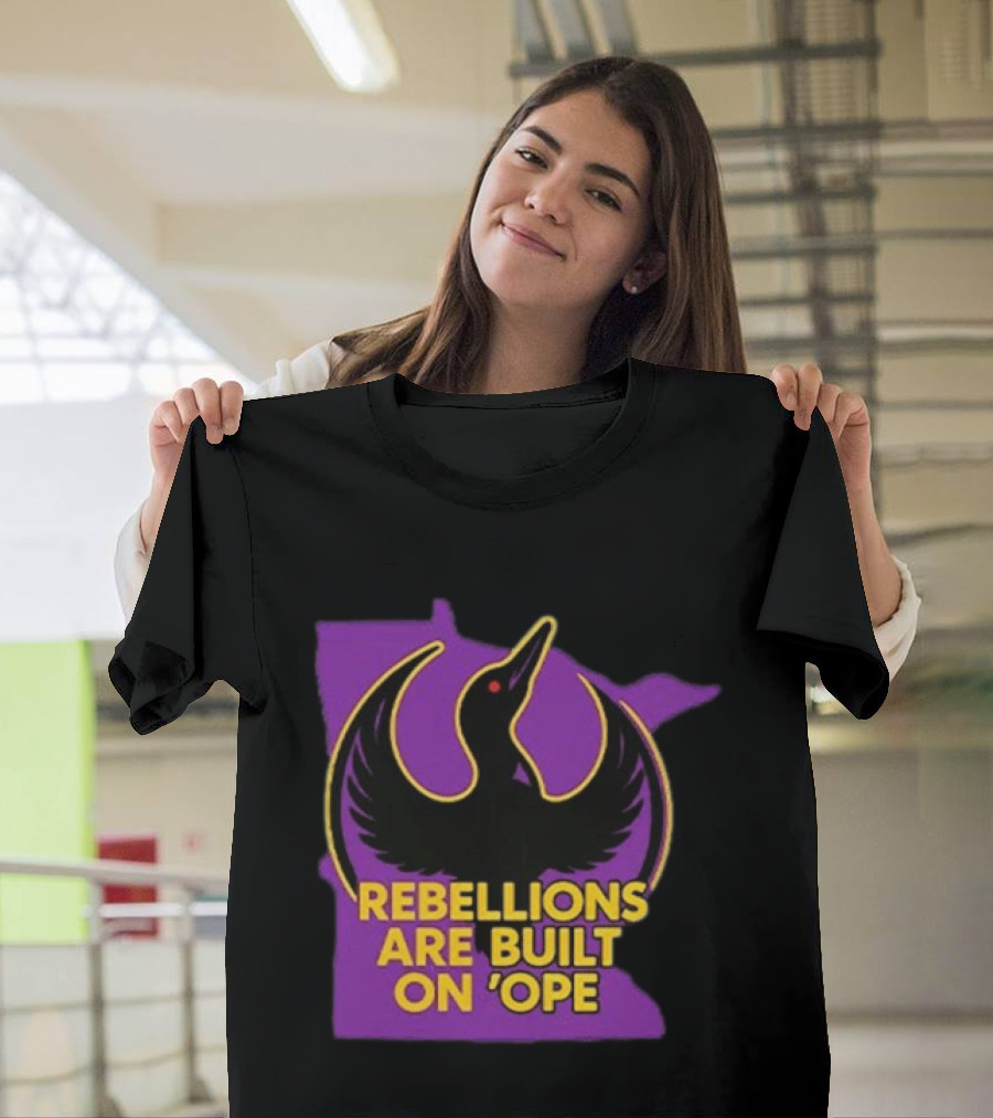 Rebellions Are Built On 'Ope Minnesota Purple Map Black Bird T-Shirt