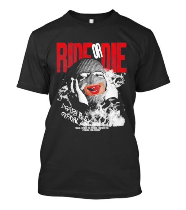 Ride Or Die Joker Grunge Typography And Distorted Joker Face T-Shirt