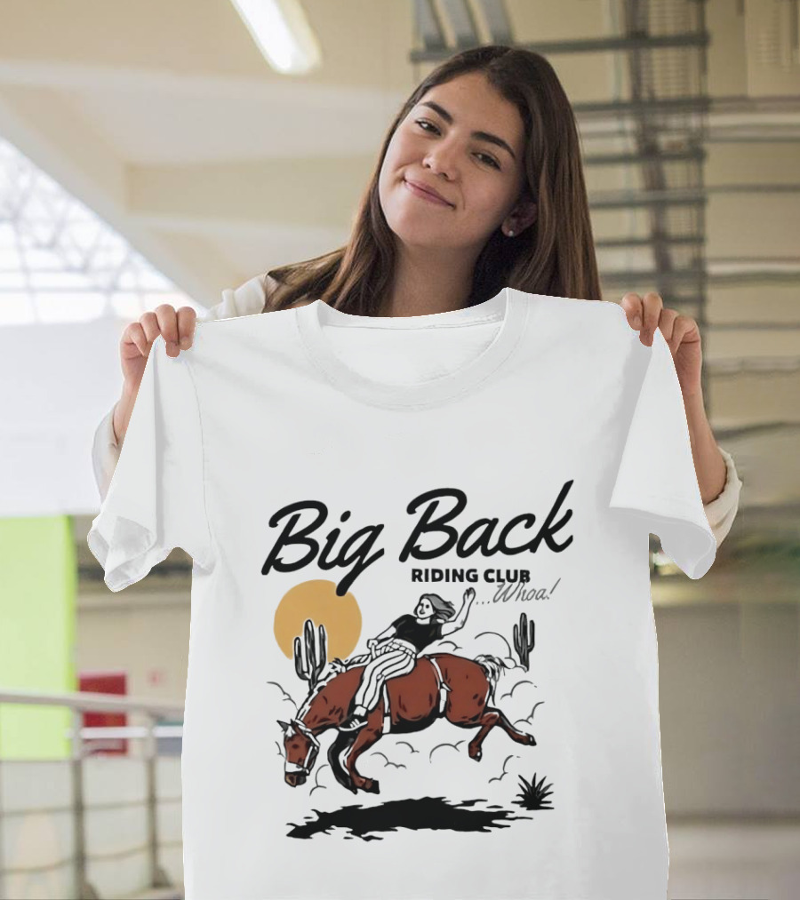 Big Back Riding Club Whoa Western Desert Scene T-Shirt