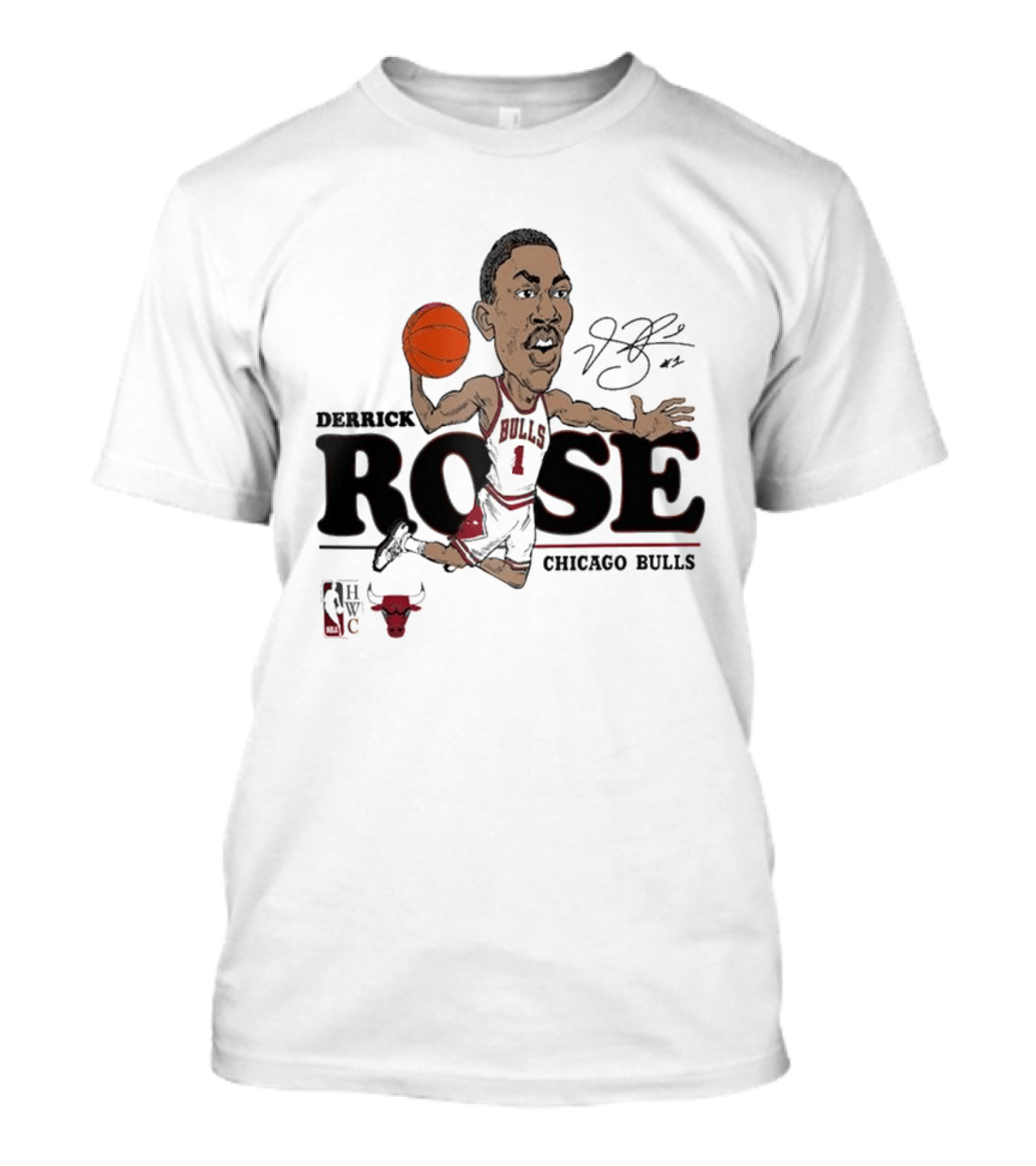 Derrick Rose Chicago Bulls Caricature Basketball T-Shirt